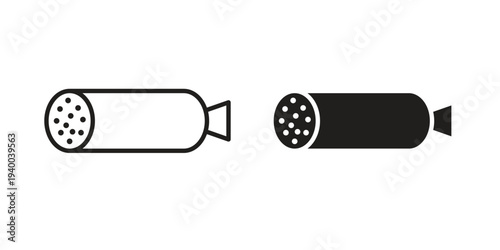 Sausage salami icon. set of web icons on white background