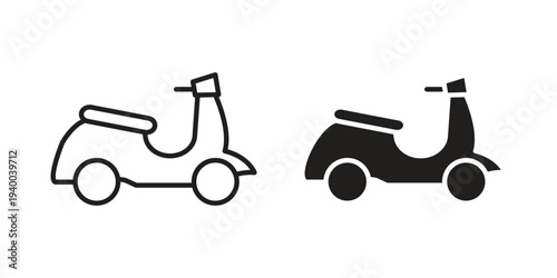 Scooter bike icon. set of web icons on white background