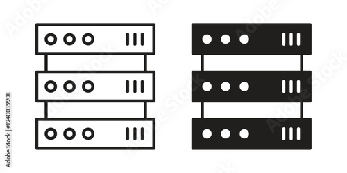 Server rack icon. set of web icons on white background