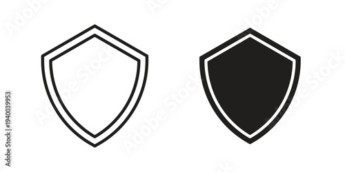 Shield icon. set of web icons on white background