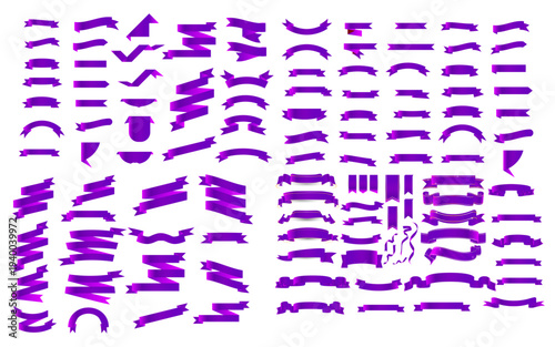 Violet colour ribons set | Collection of ribons for trademark, tittle, banner, web, nameplate