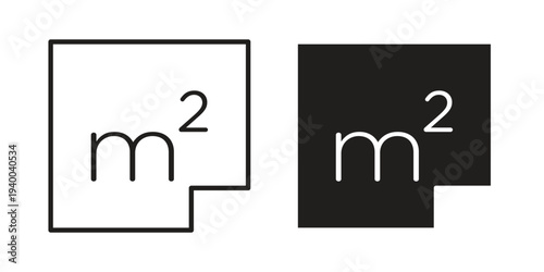 Square Meter icon. set of web icons on white background