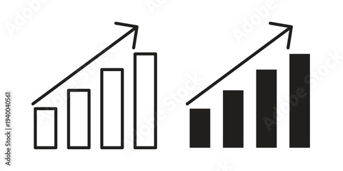 Statistics icon. set of web icons on white background