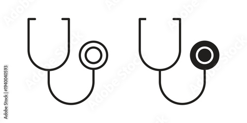 Stethoscope icon. set of web icons on white background