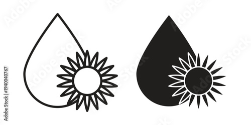 Sunflower oil icon. set of web icons on white background