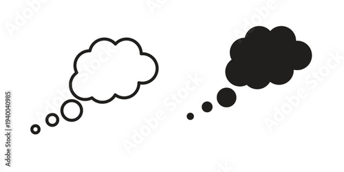 Think bubble icon. set of web icons on white background