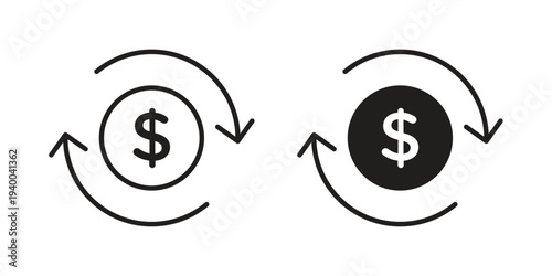 Turnover icon. set of web icons on white background