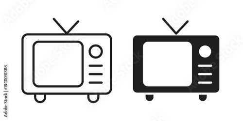 TV icon. set of web icons on white background