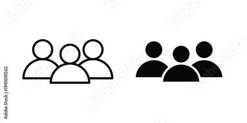 Users icon. set of web icons on white background