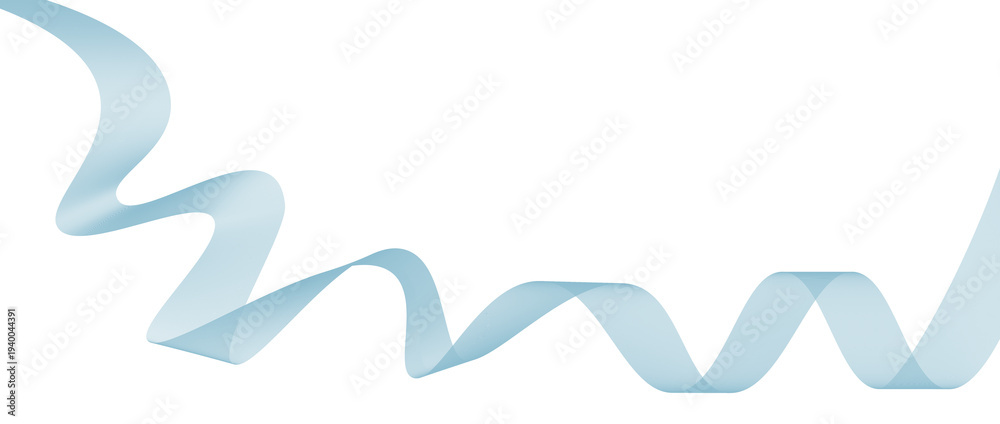 Fototapeta premium Abstract flowing wave lines design in light blue isolated on transparent background