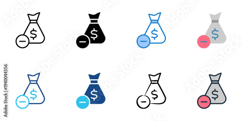 Liability icons set multiple style collection. Editable stroke 
