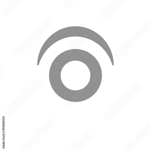Abstract Gray Signal Logo With Concentric Circle And Arc Symbolizing Communication And Connectivity