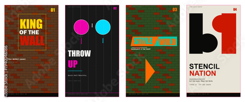 Graffiti Magazine Cover, Street Art Editorial Design, Urban Spray Paint Template, Wildstyle Poster Layout, Tag Culture Print Cover, Brick Wall Aesthetic, Raw Urban Design