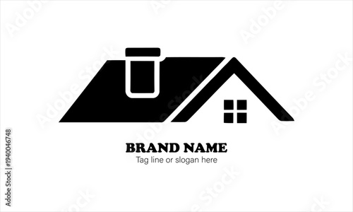 Modern geometric house logo icon for real estate, property business, and architectural branding