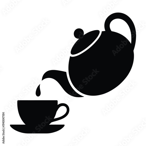 Teapot and tea cups set with porcelain pot and saucers isolated on white background