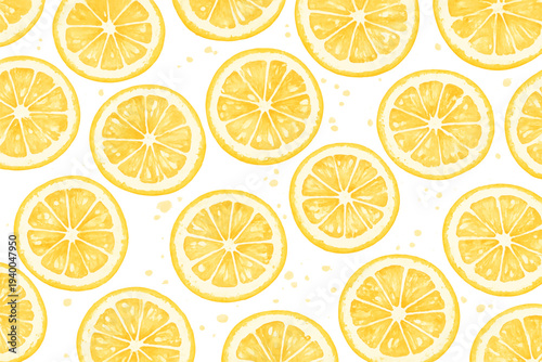 オレンジの輪切りのパターンイラスト背景　ベクター