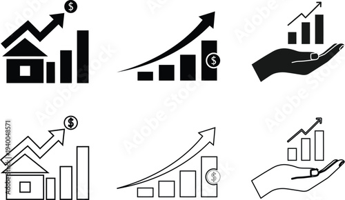 Vector graphics of business growth and statistics