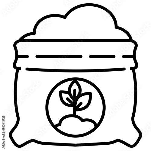 Organic Compost Outline Icon Illustration Vector