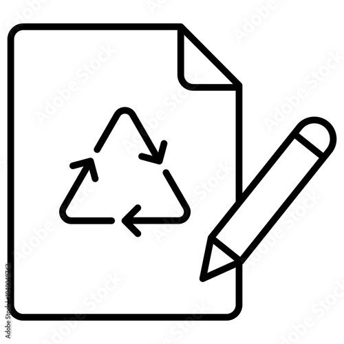 Waste Audit Outline Icon Illustration Vector