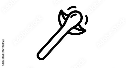 Spinning Fidget Toy Icon, Abstract Shape, Motion Blur Effect, Simple Line Art