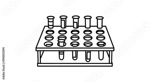 Test tube rack with samples in laboratory, scientific research, chemistry, biology, medical analysis