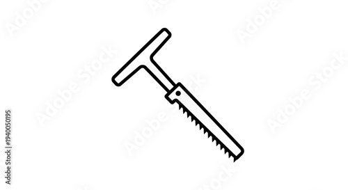 T-handle pruning saw, hand tool for gardening and woodworking, isolated on white background