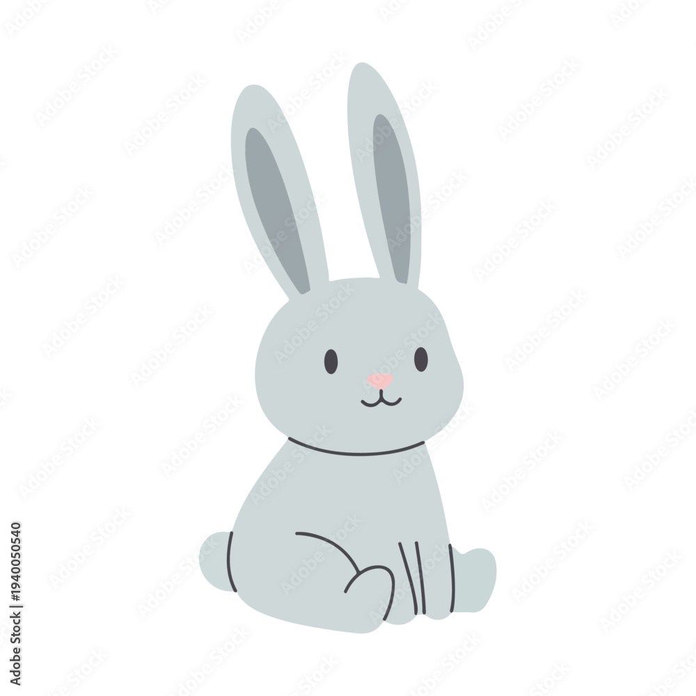 Obraz premium A sitting Easter bunny with long ears