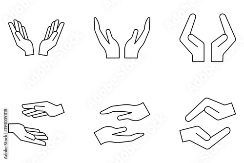 Hand set icon on white background