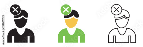 Panic attack icon. Simple line illustration of a distressed person crouching and covering ears, symbolizing anxiety, noise overload, panic, stress, and mental health pressure.