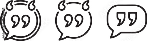 Quote Box Frames Set. Speech Bubble Comment Message Borders Vector.