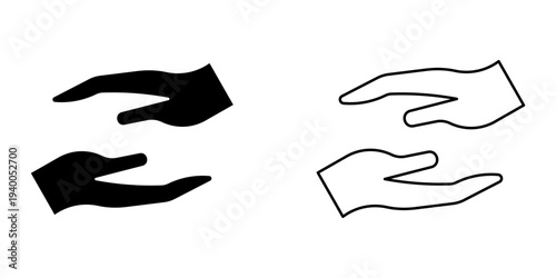 Hand set icon on white background