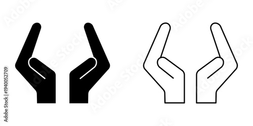 Hand set icon on white background