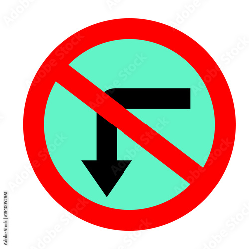 Free Download no left turn sign image - GFXLoad