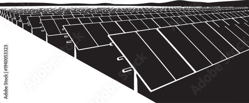 Black and white illustration of empty parking lot spaces