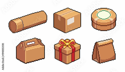 Pixel Art Packaging Boxes and Gift Collection 