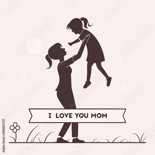 Loving mother playfully lifting her joyful daughter in a tender moment