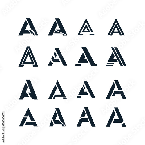 Free Download Collection of abstract initial letter a minimal flat simple modern geometric logo mark template vector icon graphic design - GFXLoad