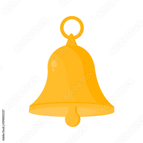 Flat Illustration of Golden House Door Bell Button Icon for Smart Home Entry