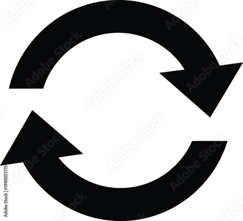 A black and white image of a circular arrow Vector