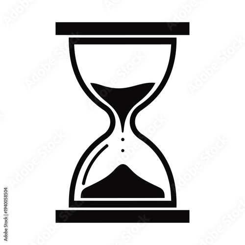 Black hourglass icon on a for time concepts