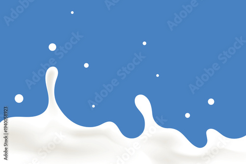 background of turbulent milk waves. image of pure milk pouring from above forming splashes