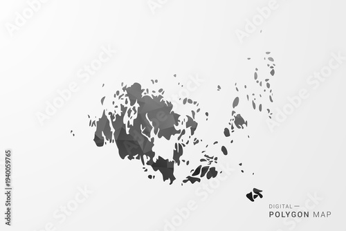 Aland Islands Map - Black Polygon Style Vector Illustration with Low Poly Geometric Design, Clean Silhouette Isolated on White Background.
