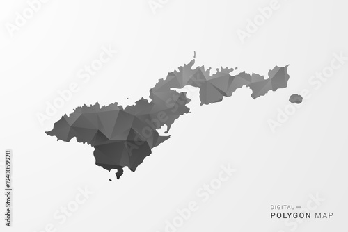 American Samoa Map - Black Polygon Style Vector Illustration with Low Poly Geometric Design, Clean Silhouette Isolated on White Background.