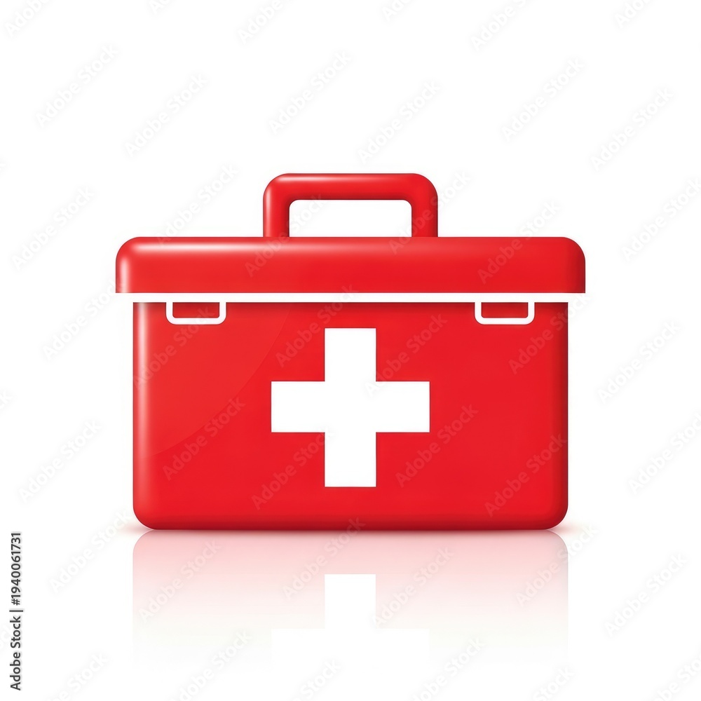 Fototapeta premium First Aid Kit Red Medical Emergency Supplies Medical Box
