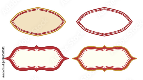 Vintage Ornamental Exotic Frame Label Set