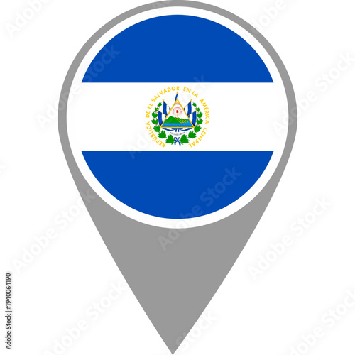 Free Download El Salvador flag location pin, El Salvador flag on location pin, El Salvador map pointer in high quality - GFXLoad