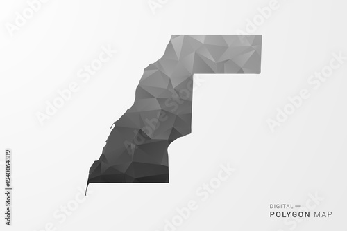 Western Sahara Map - Black Polygon Style Vector Illustration with Low Poly Geometric Design, Clean Silhouette Isolated on White Background.