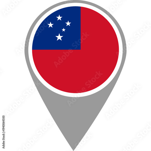 Free Download Samoa flag location pin, Samoa flag on location pin, Samoa map pointer in high quality - GFXLoad
