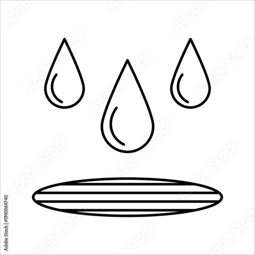 Simple, modern drain design, perfect for bathroom or kitchen concepts, clean and minimalist style