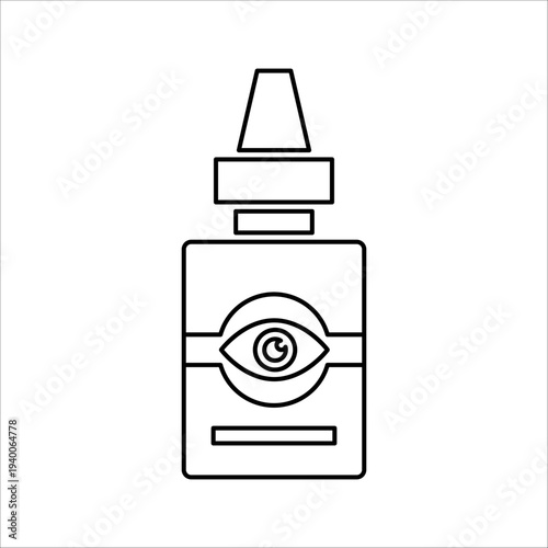 Human eye with tear vector icon. Eye drops black symbol.